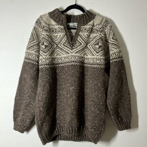 Men's Brown and Cream Sweater